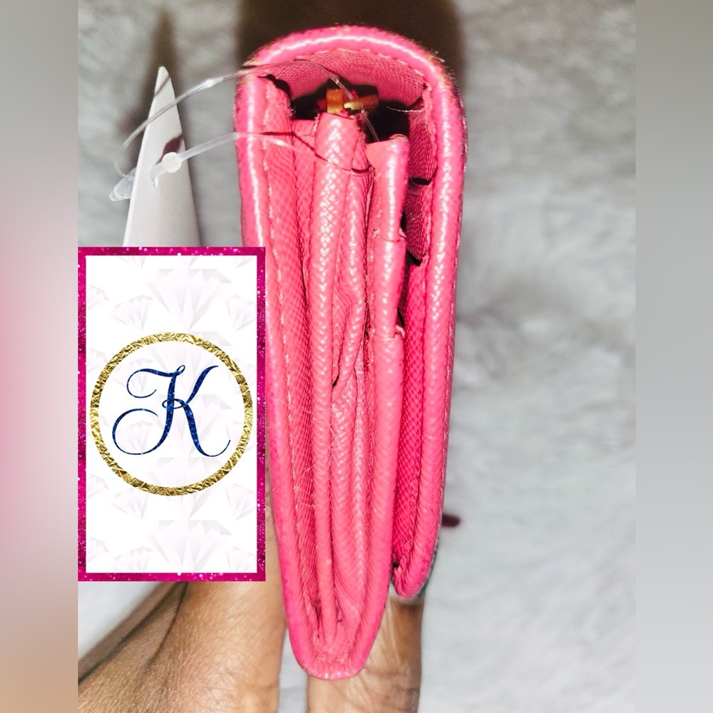 PRADA Leather Wallet, Pink PRADA Saffiano Continental Long Wallet 🎀 - Picture 4 of 9